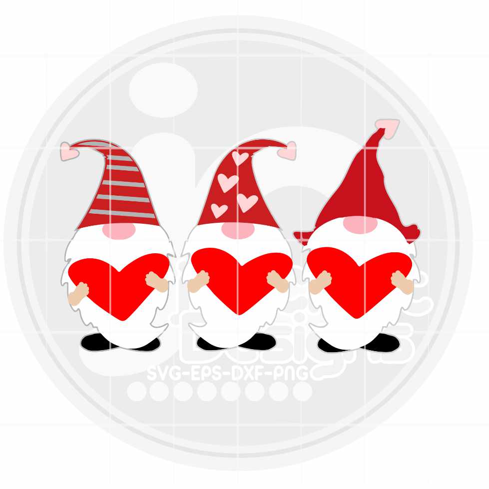 Valentine Svg | Gnome Trio set SVG EPS DXF PNG