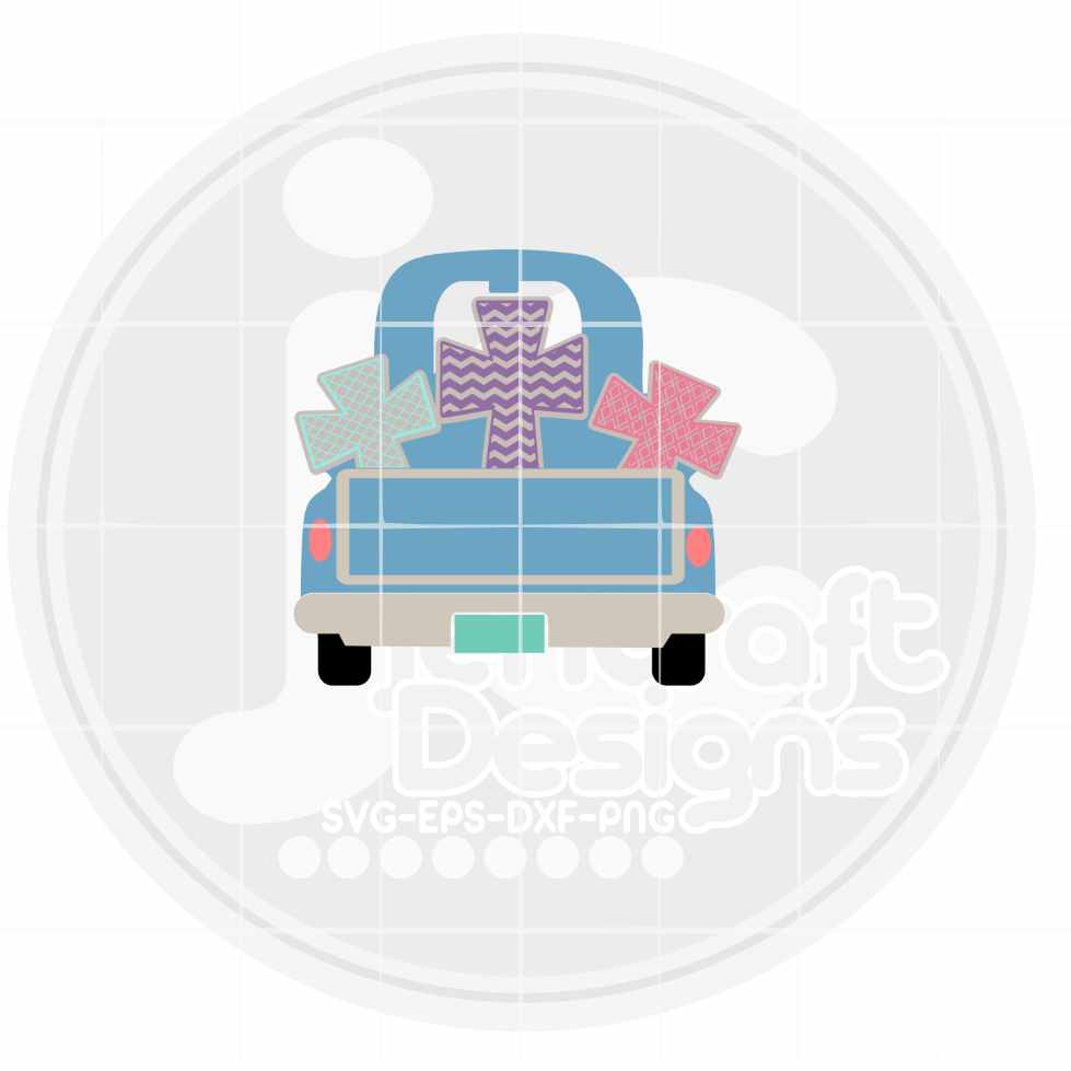Easter Svg | Christian Cross Vintage Truck SVG EPS DXF PNG