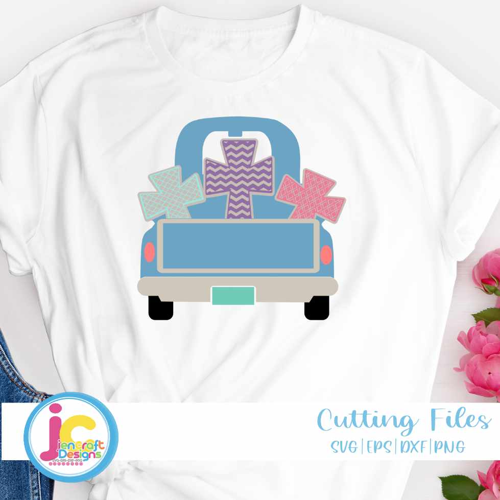 Easter Svg | Christian Cross Vintage Truck SVG EPS DXF PNG