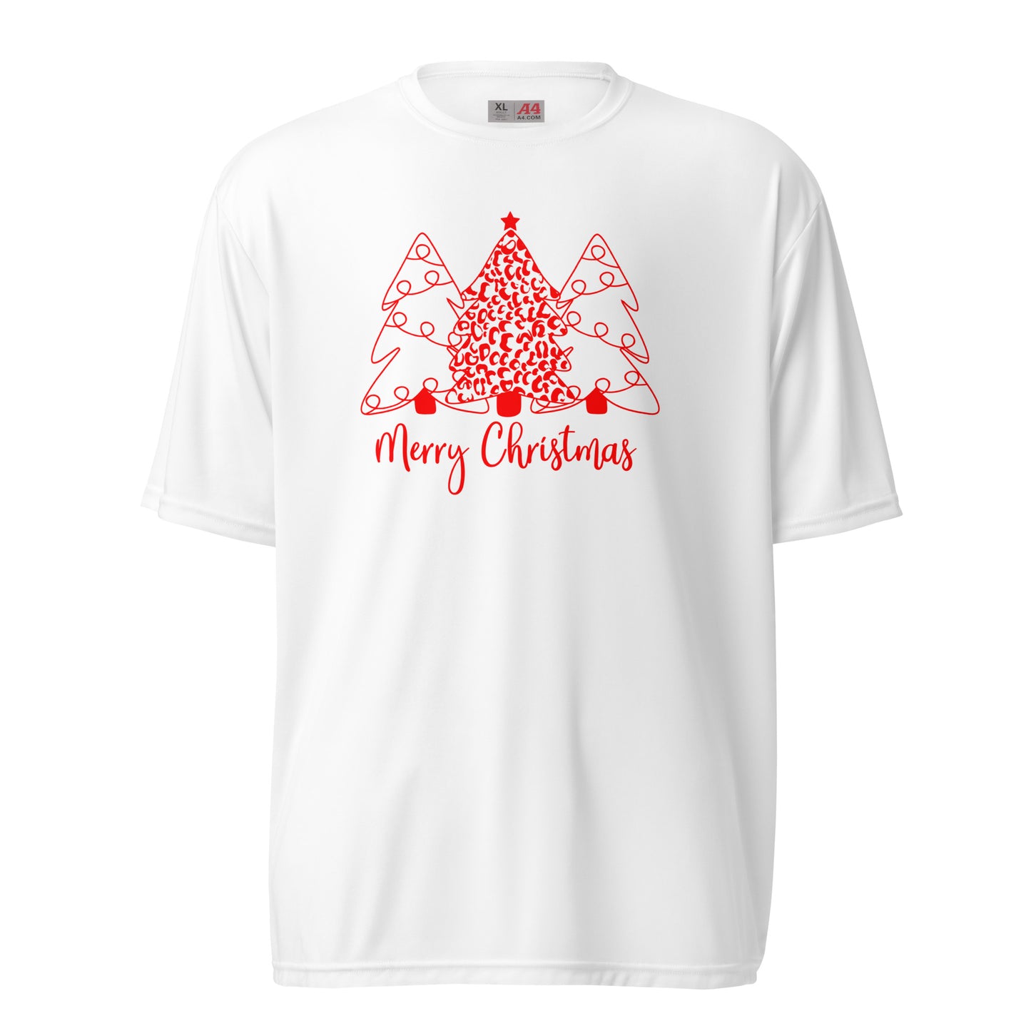 Christmas Tree Print Tee Unisex performance crew neck t-shirt JenCraft Designs