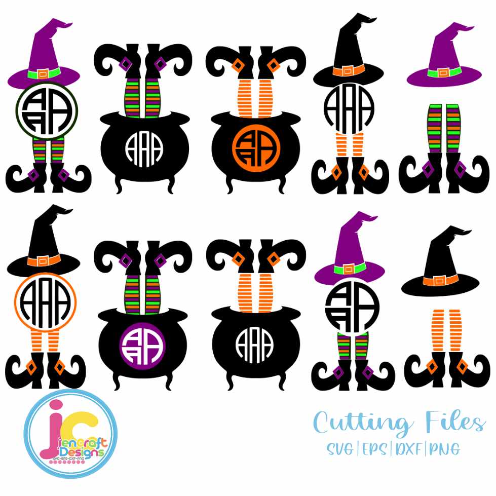Witch Legs Monogram Frame Svg