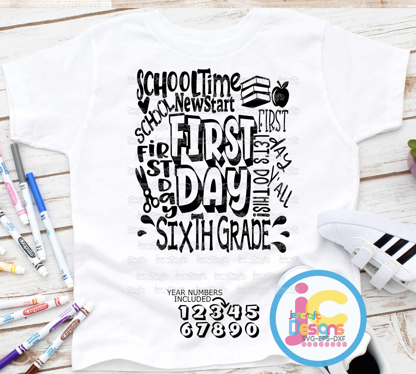 6th Grade First Day of School svg Typography SVG EPS DXF PNG