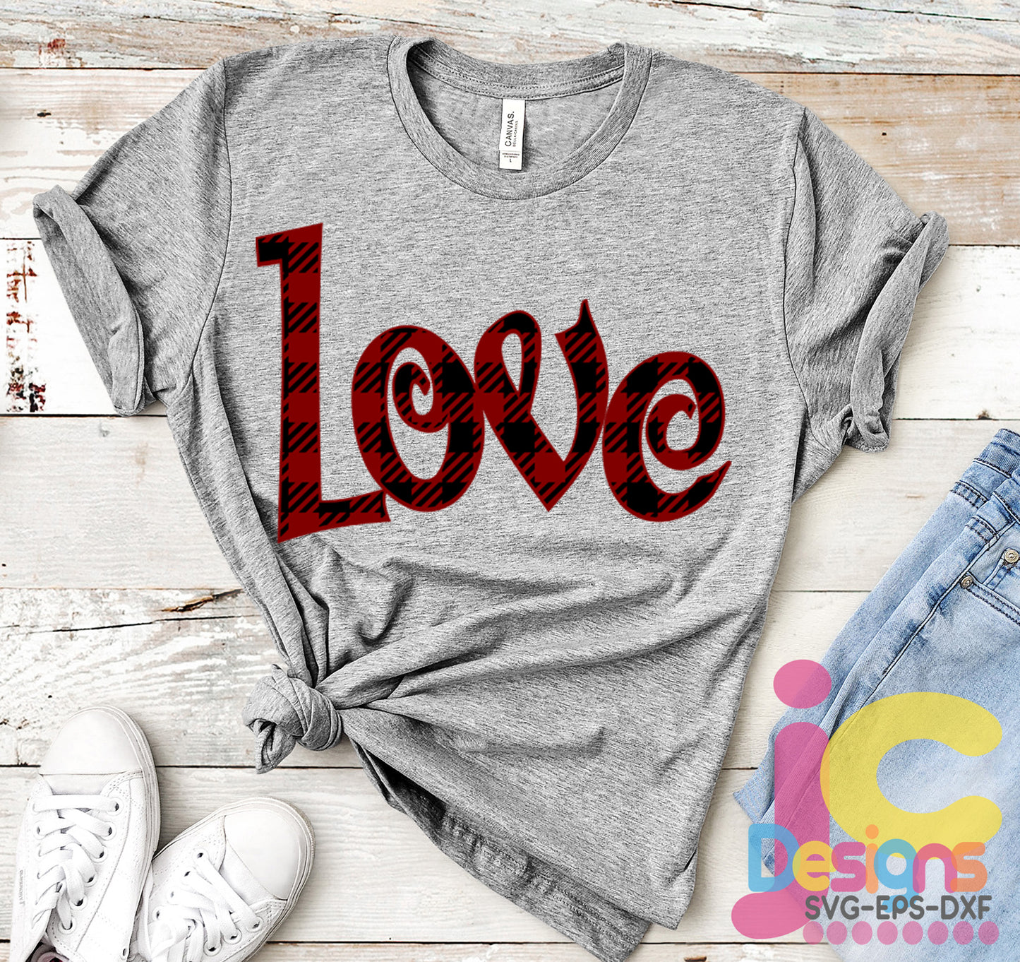 Plaid Love Heart Svg