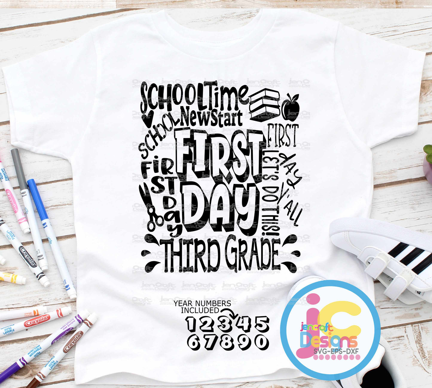 First Day of School svg, 3rd Grade Typography SVG EPS DXF PNG