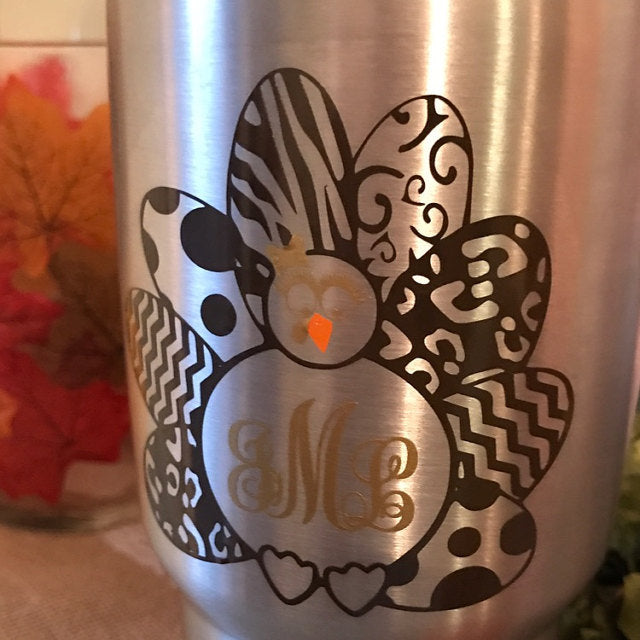 Girl Turkey Monogram Frame SVG, EPS, DXF and PNG - JenCraft Designs