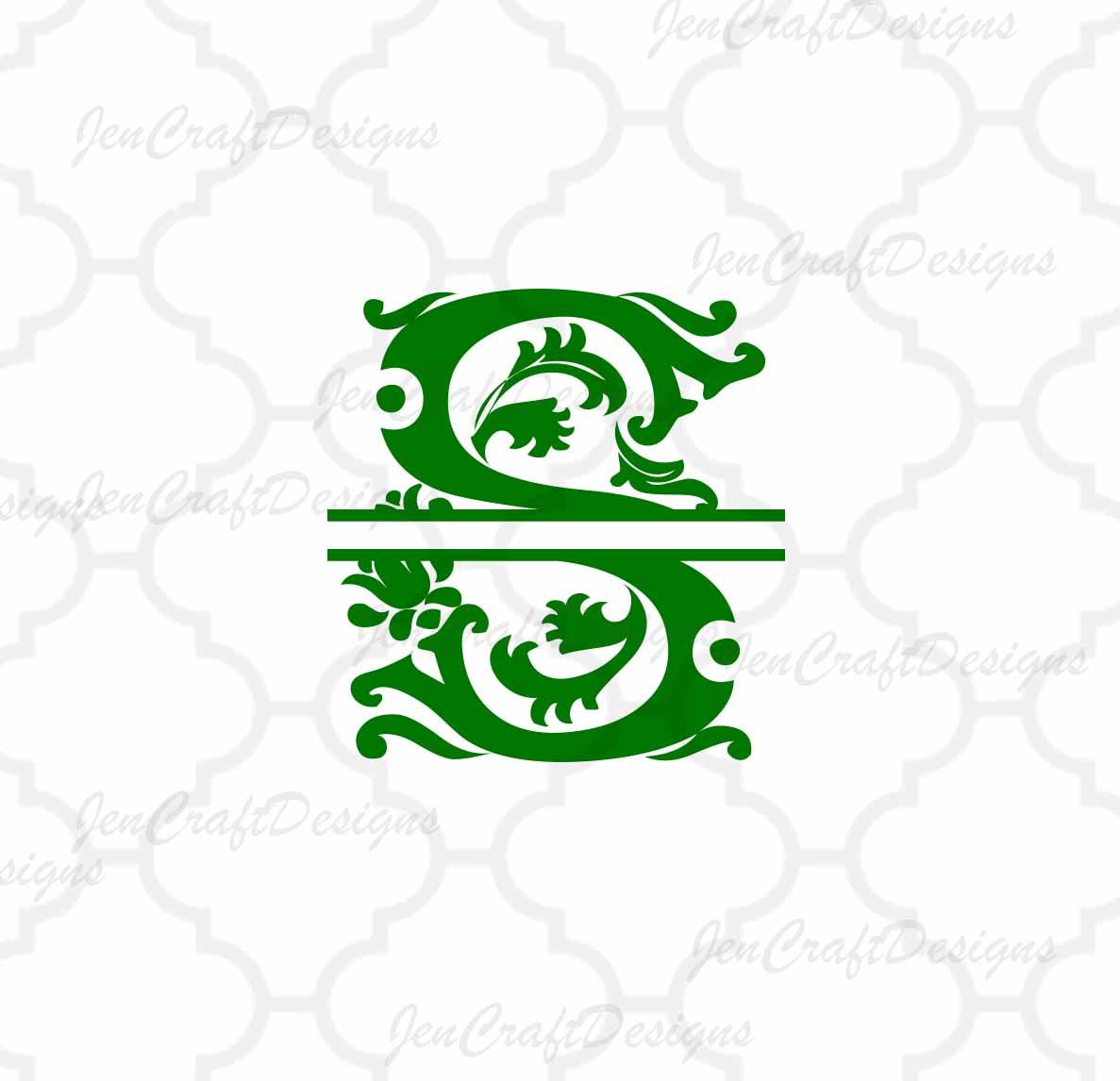 Regal Split Monogram Alphabet SVG, EPS, DXF and PNG - JenCraft Designs