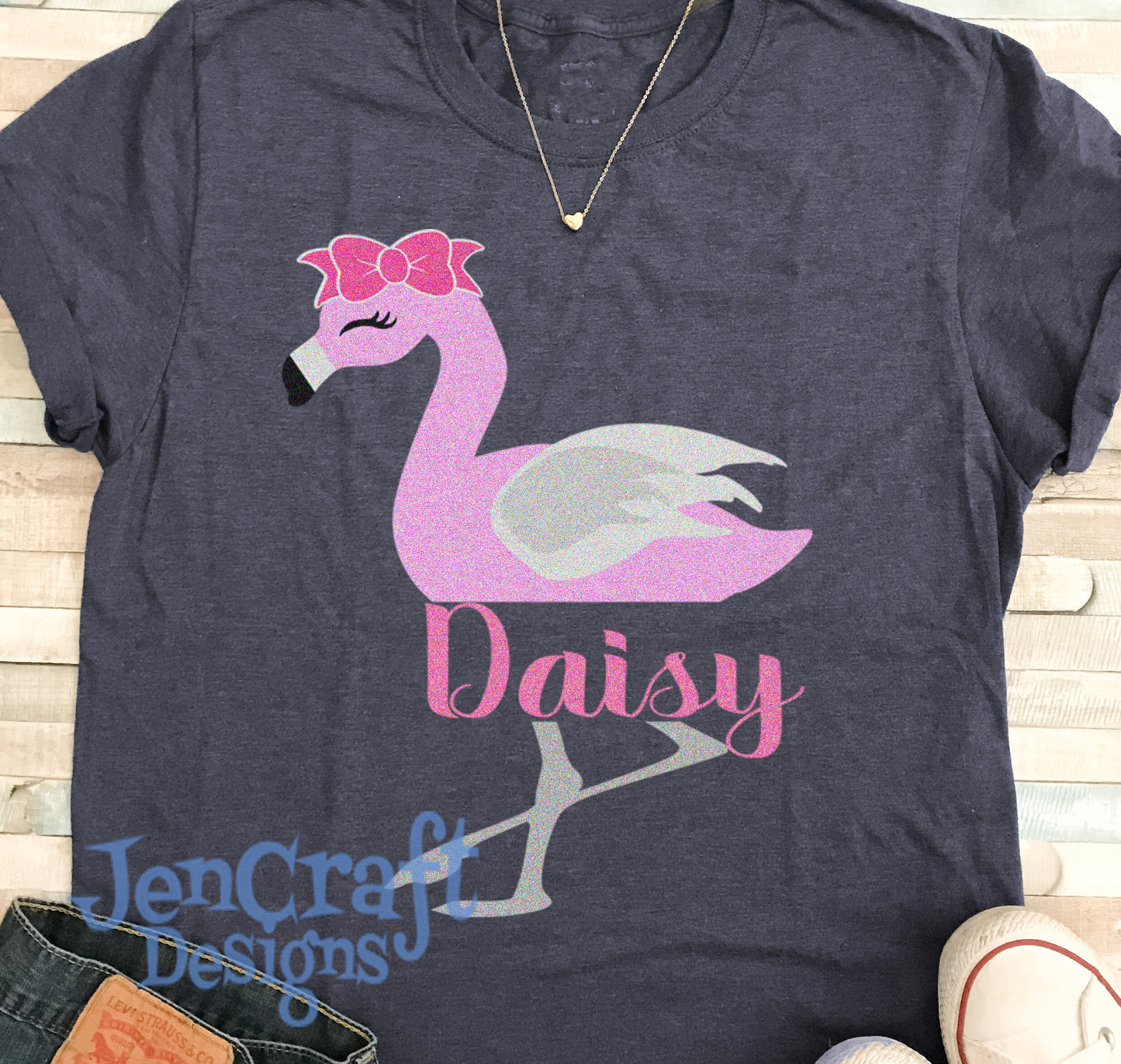 Flamingo Split Monogram Frame SVG, EPS, DXF and PNG - JenCraft Designs