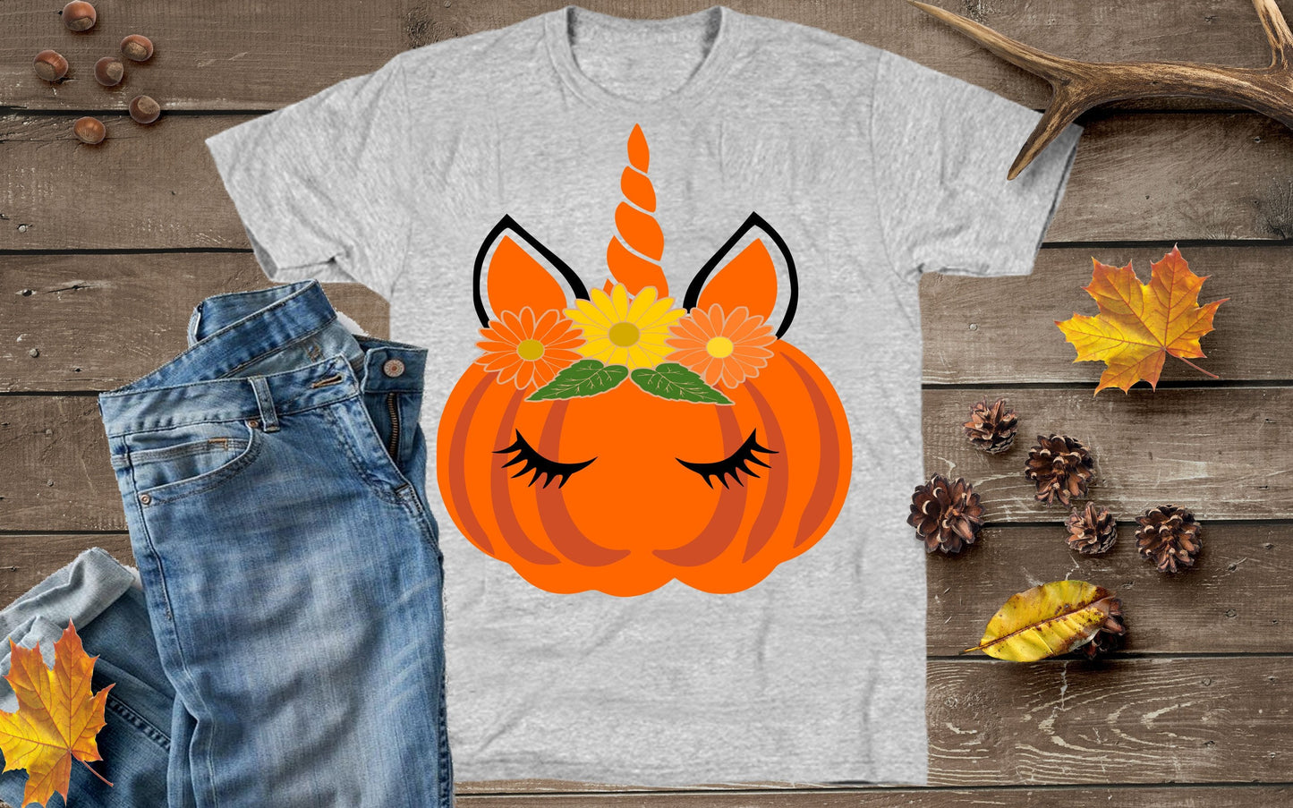 Fall Svg, Pumpkin Unicorn SVG EPS DXF PNG