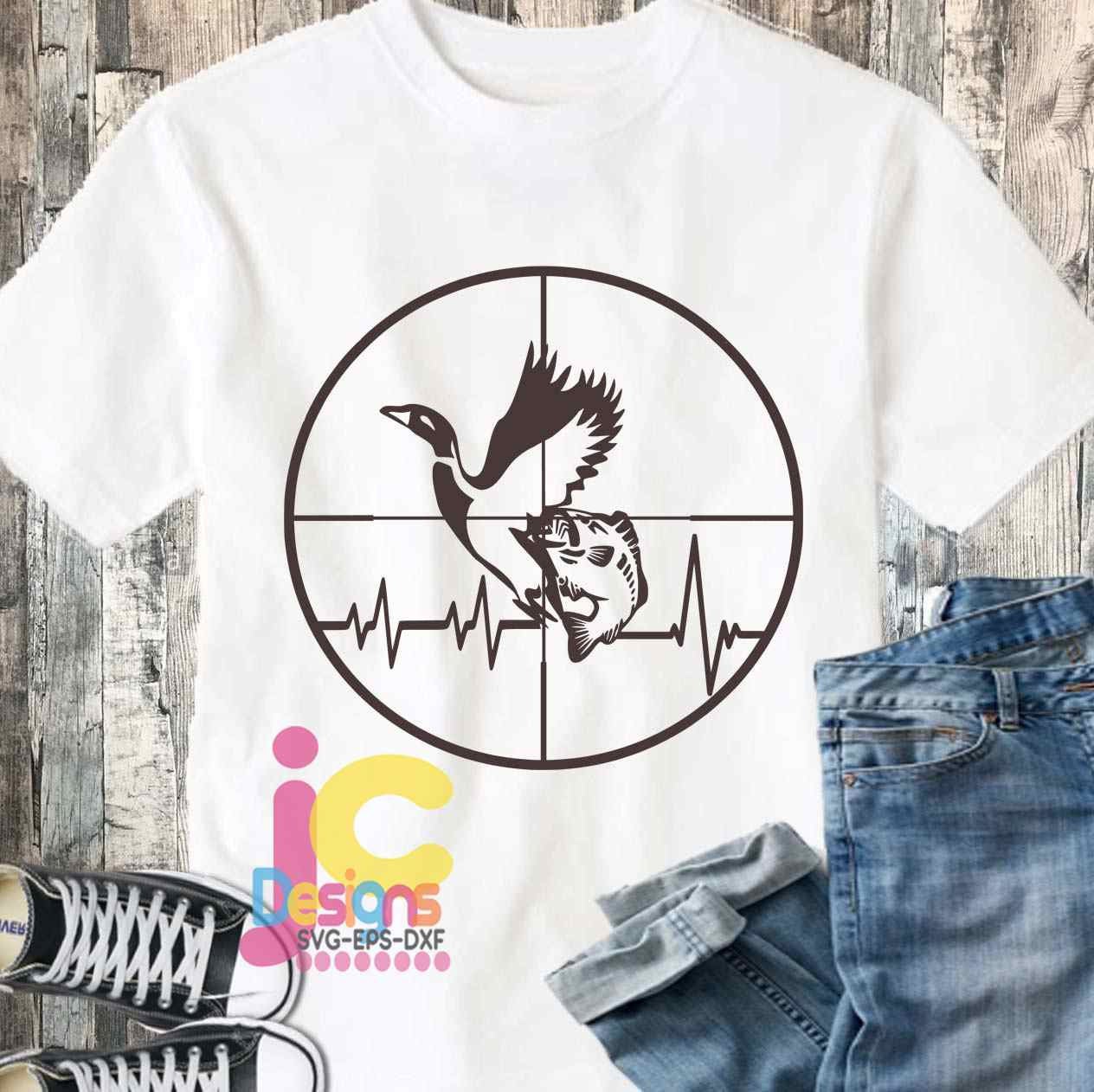 Fishing and Duck Hunting SVG, EPS, DXF and PNG - JenCraft Designs