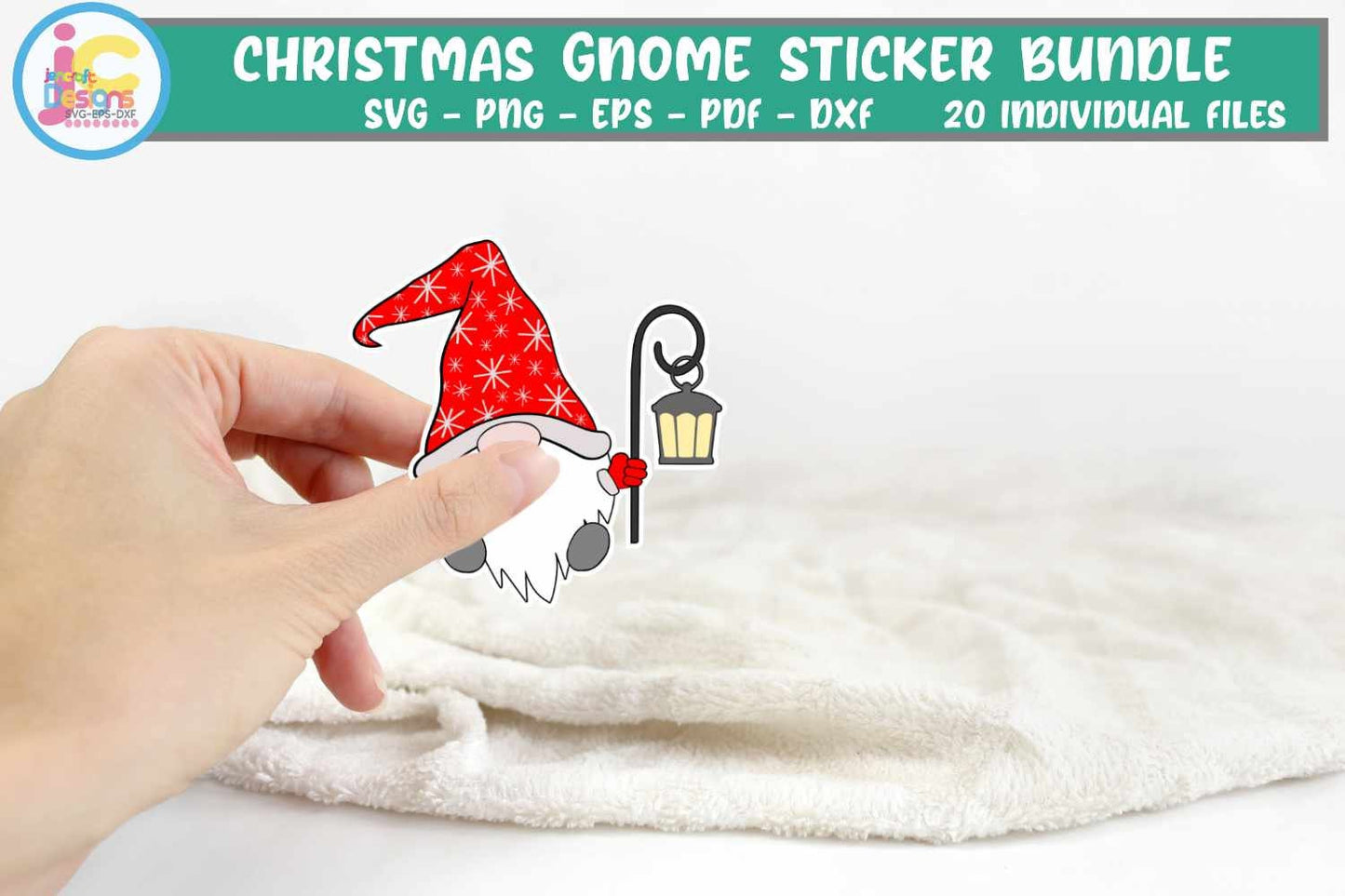 Christmas Gnomes svg Stickers svg Gnome stickers bundle svg Digital cut file Dxf Eps Png Pdf Cut and print files for Circut Silhouette Sub - JenCraft Designs