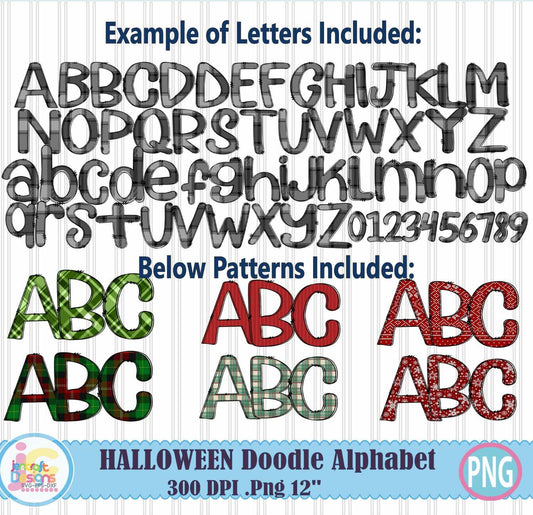 christmas-doodle-letters-alphabet-bundle-with-clipart-alpha-pack-add-on-elements-kids-letters-clip-art-png-hand-drawn-sublimation