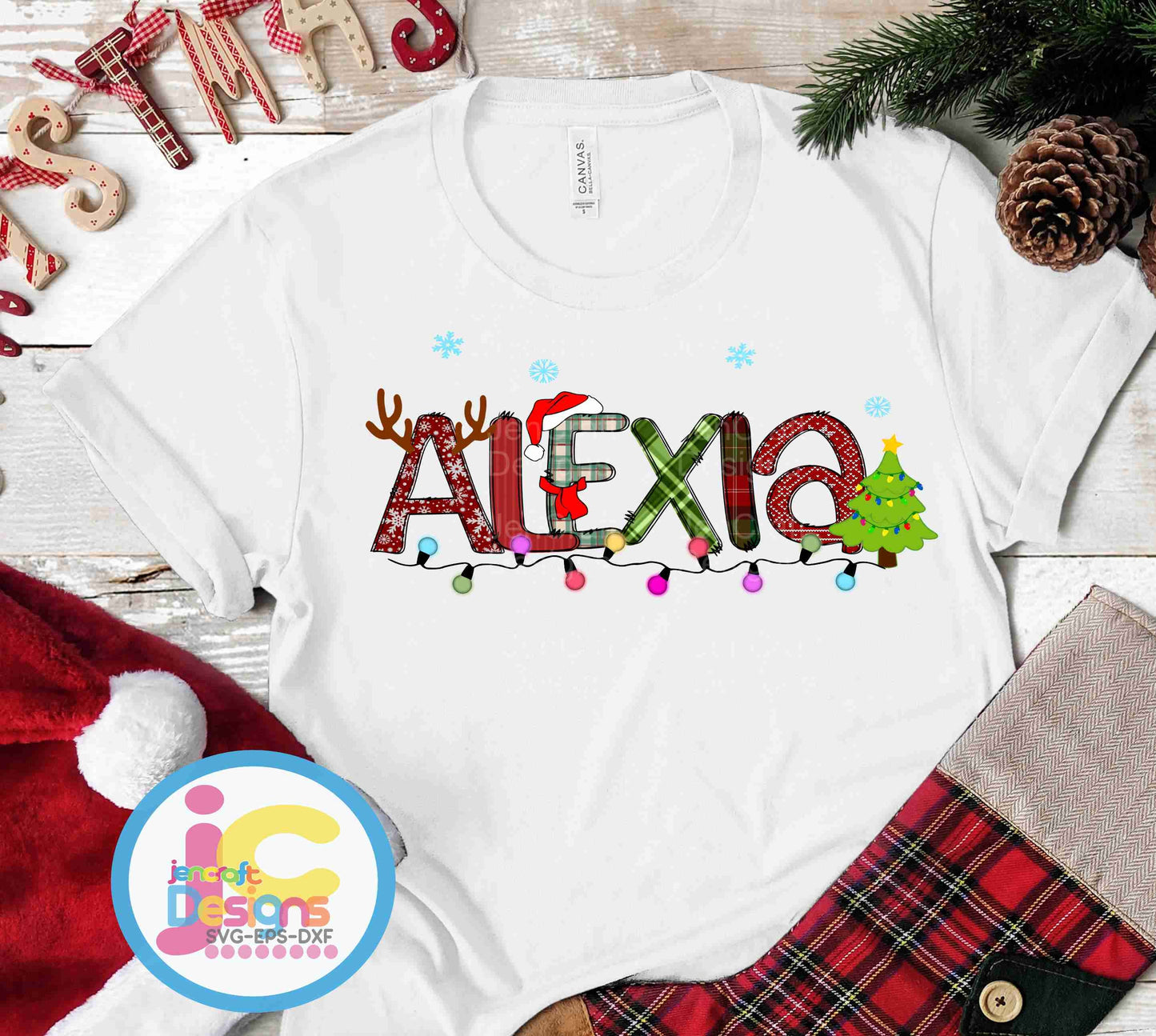 Christmas Doodle Letters Alphabet Png Print File for Sublimation or Printing - JenCraft Designs