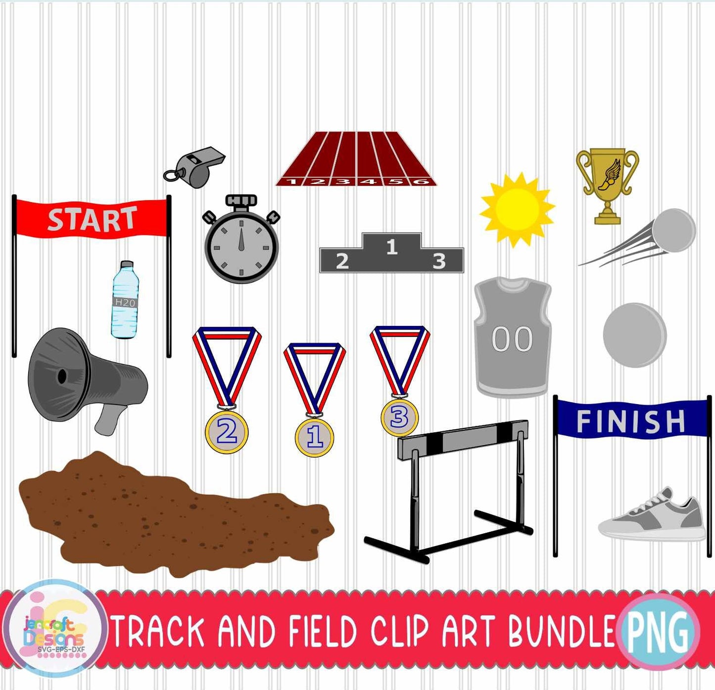 Track and Field Doodle Letters Alphabet Png Print File for Sublimation or Printing - JenCraft Designs