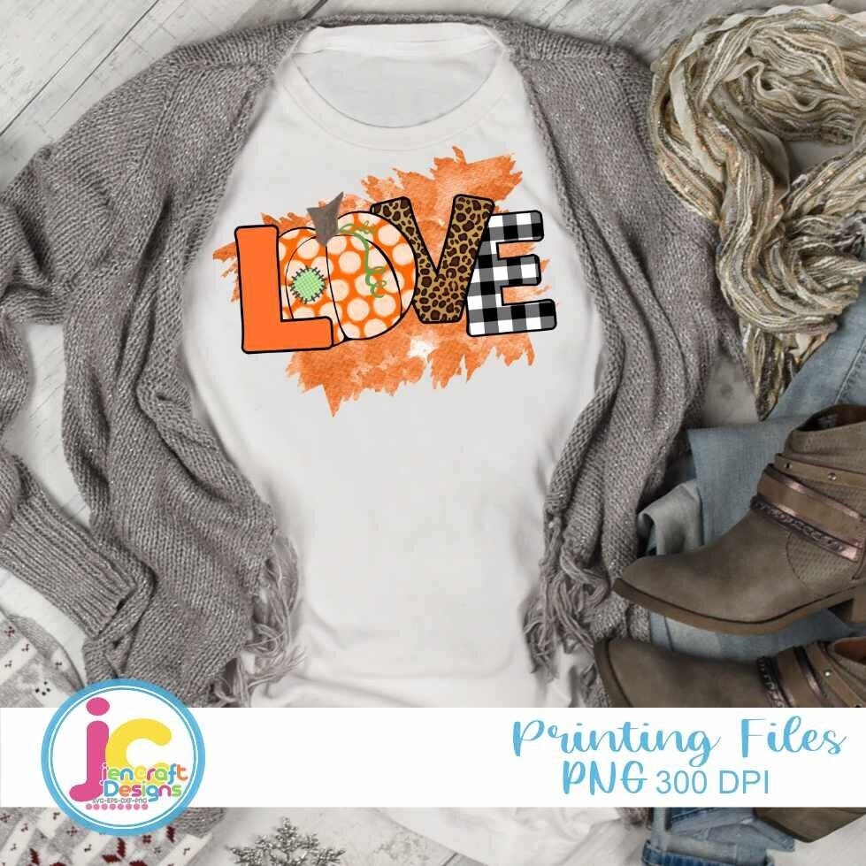 Fall Png | Fall Love Png Sublimation File JenCraft Designs