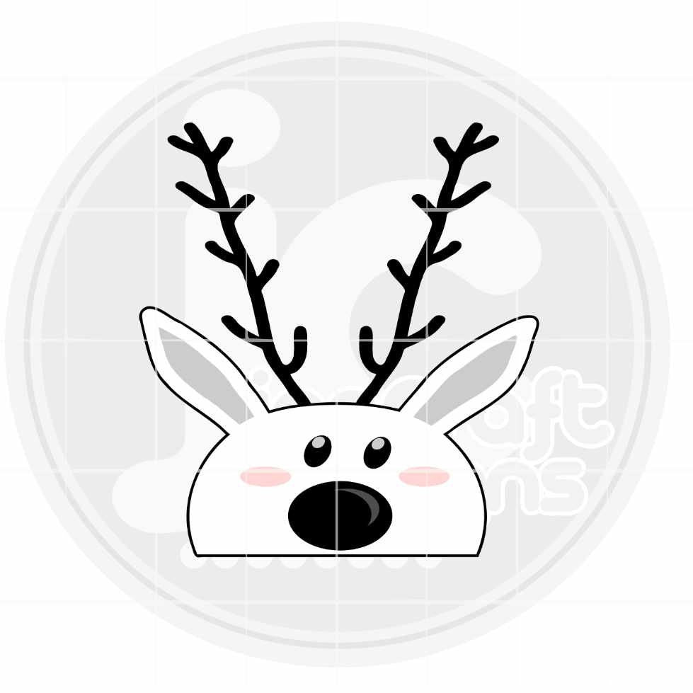 Christmas SVG | Peeping Reindeer Face SVG EPS DXF PNG JenCraft Designs