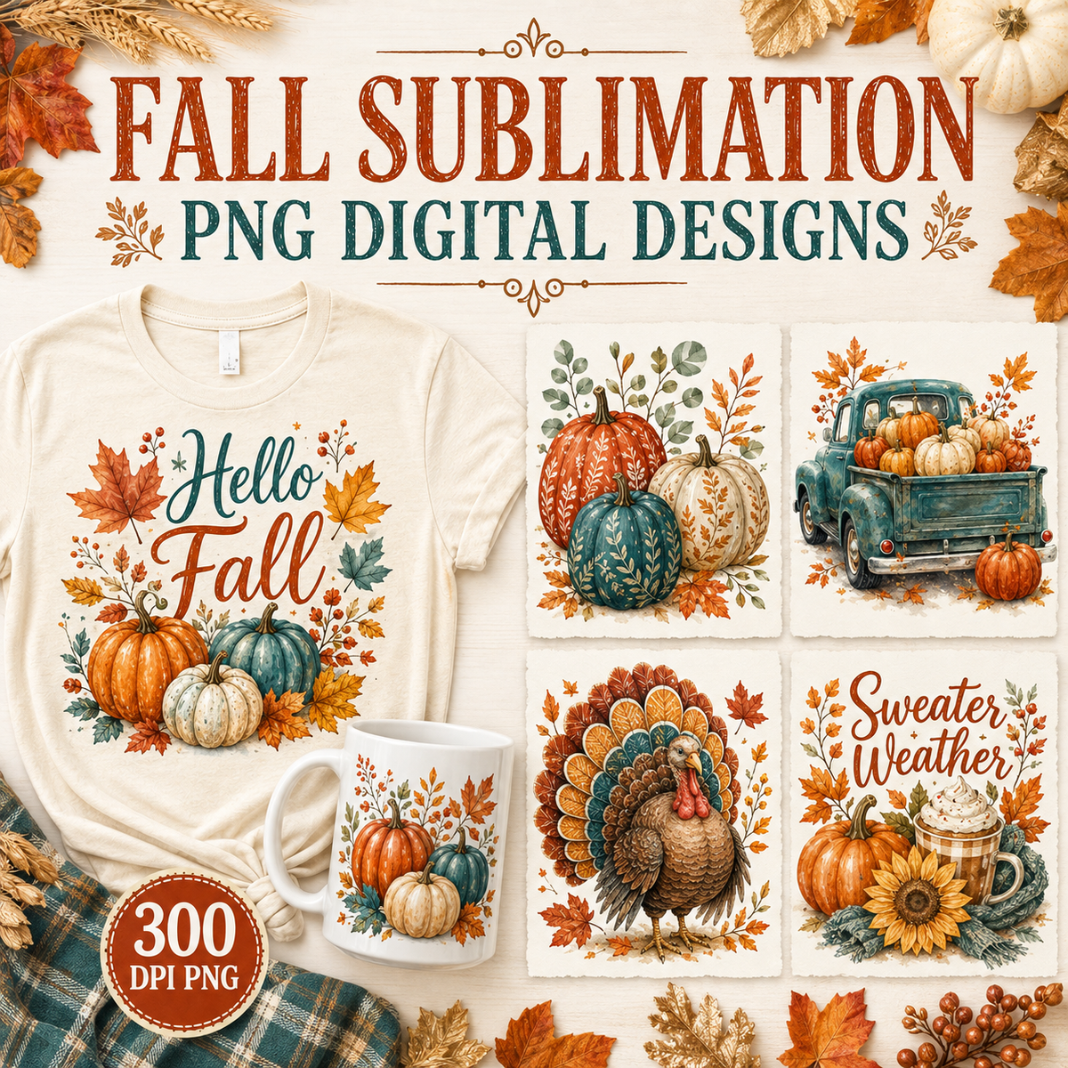 Fall Png Sublimation - JenCraft Designs