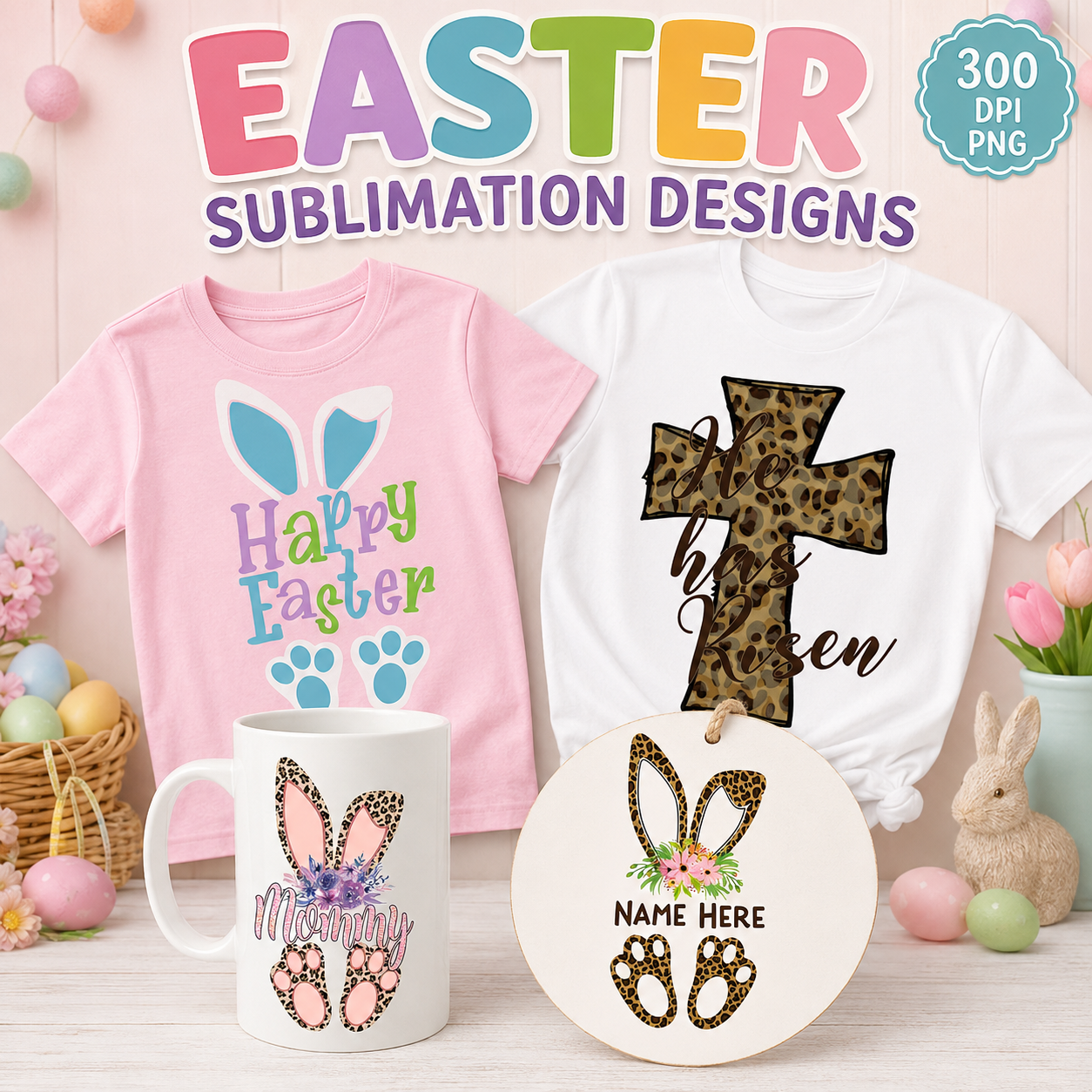 Easter clipart Sublimation digital design png clip art file