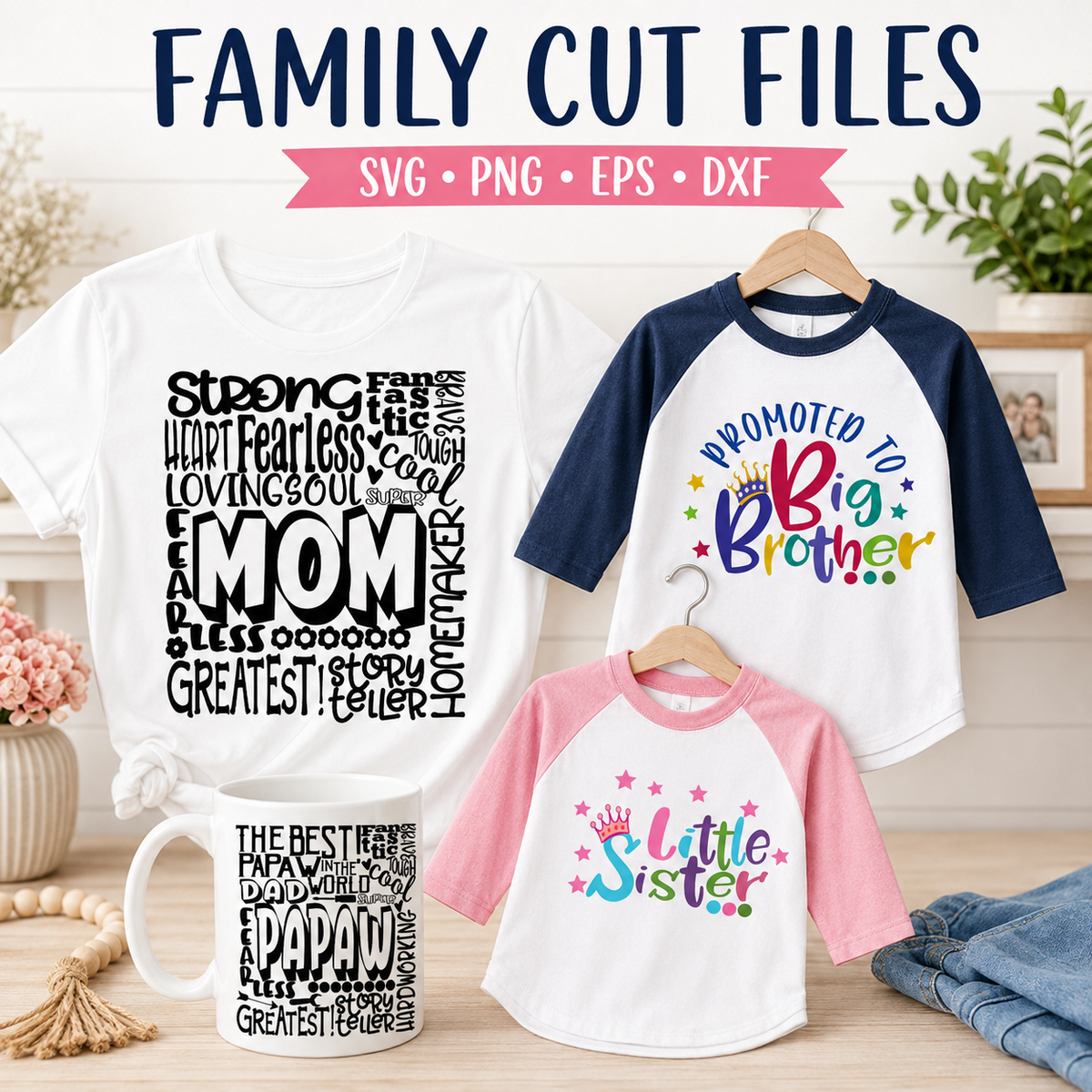 Family Cut files svg eps dxf png