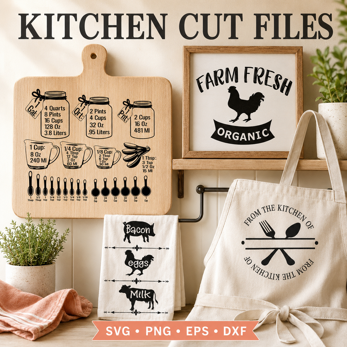 Kitchen Cut Files svg eps dxf png