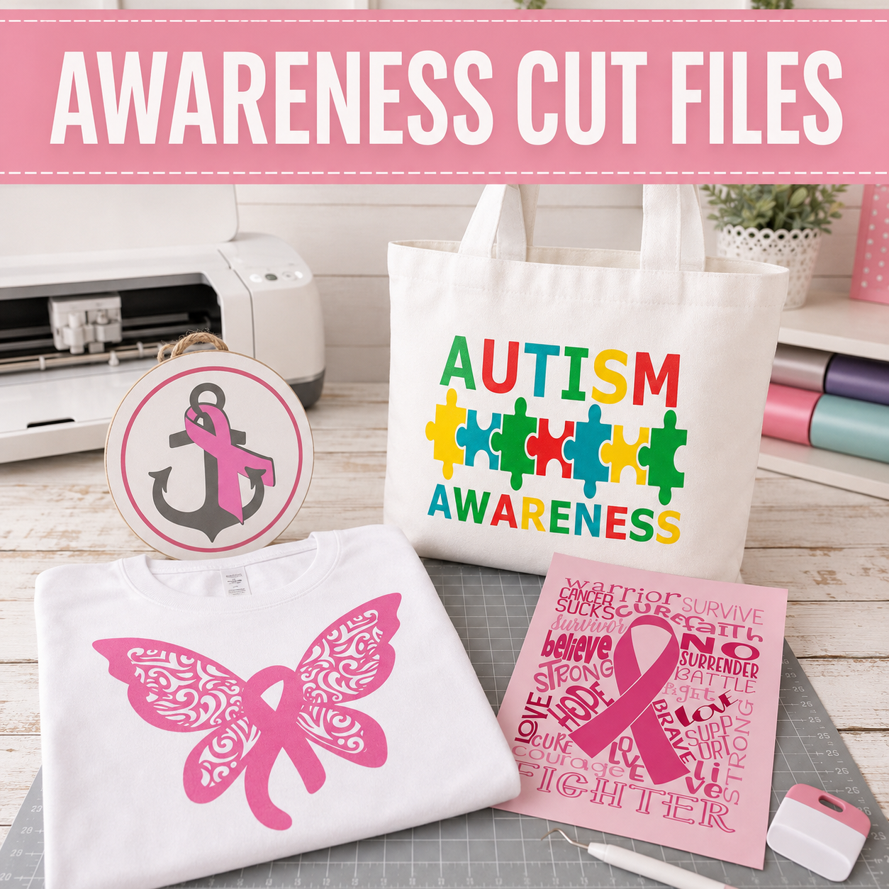 awareness svg eps dxf png cut files