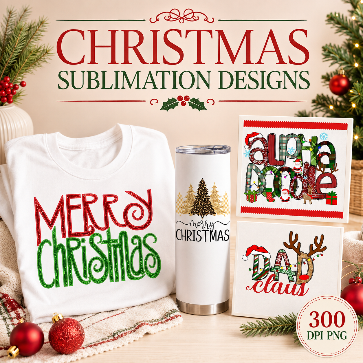 Christmas clipart Sublimation digital design png clip art file