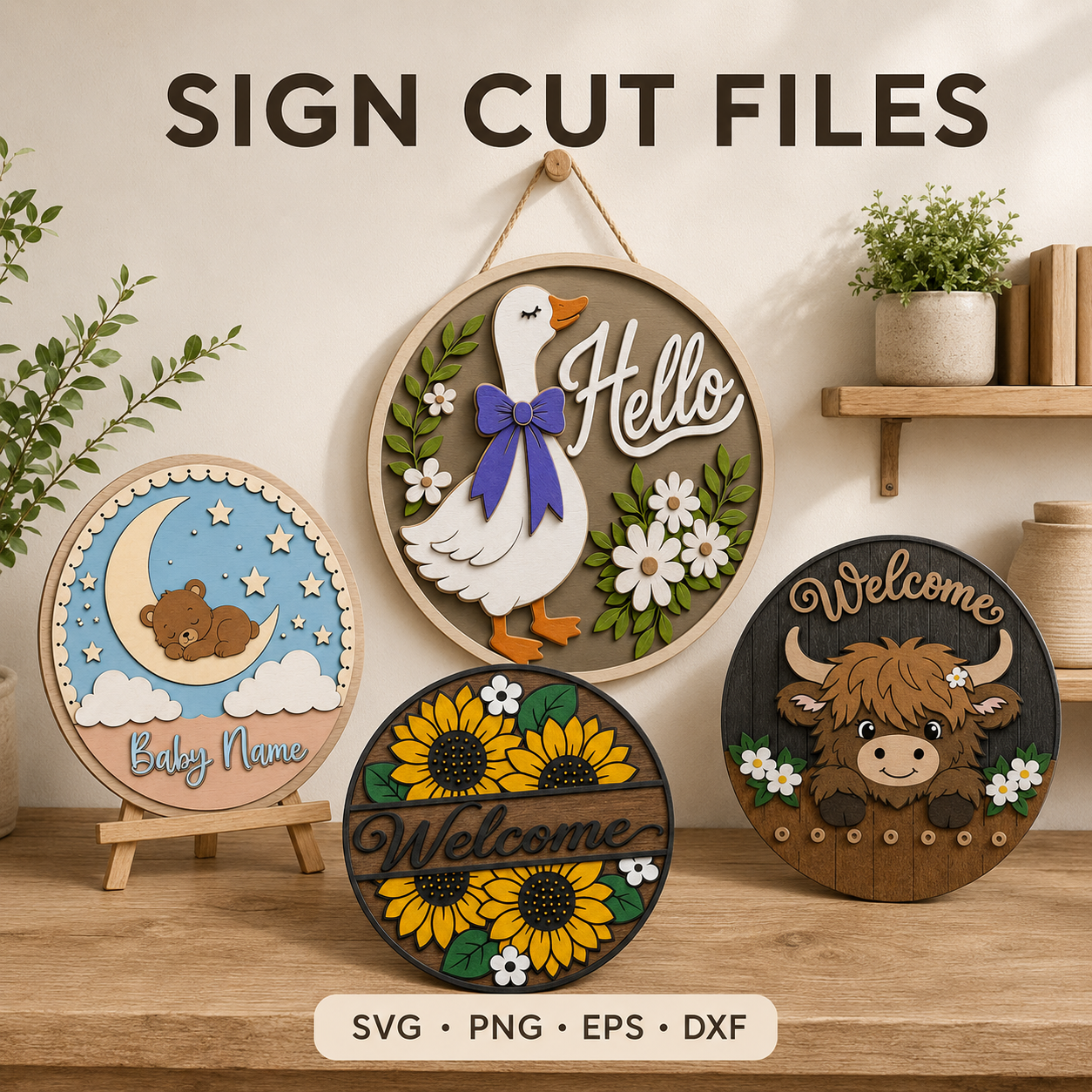 Sign Svg Eps Dxf Png Cut files