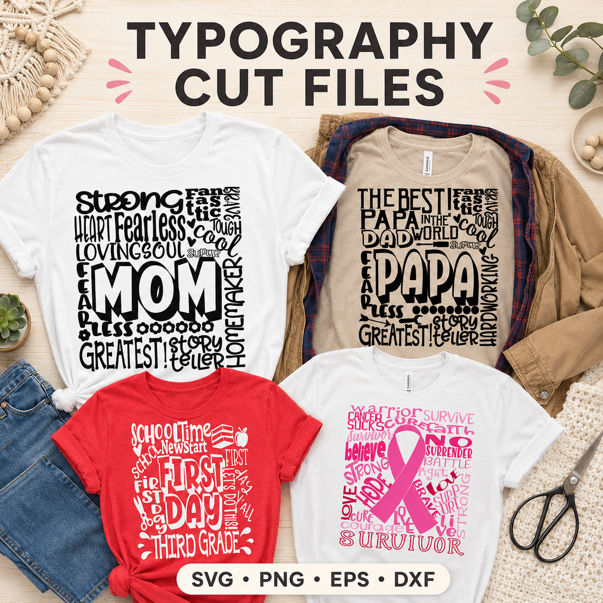 Typography svg - SVG EPS PNG DXF Cut Files