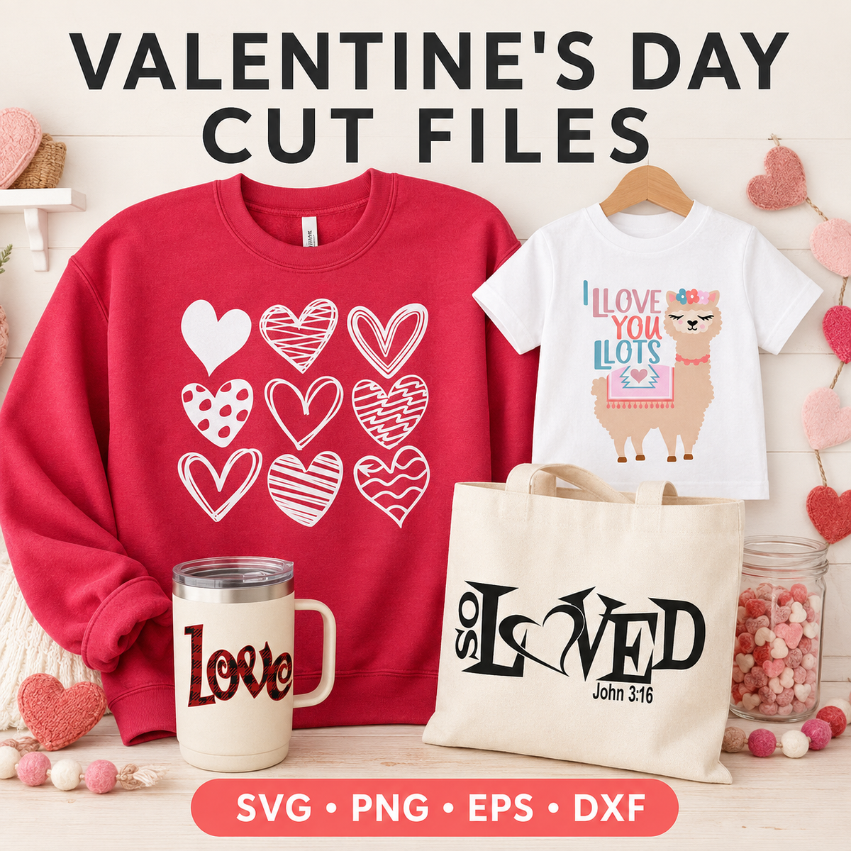Valentines day svg eps dxf png cut files
