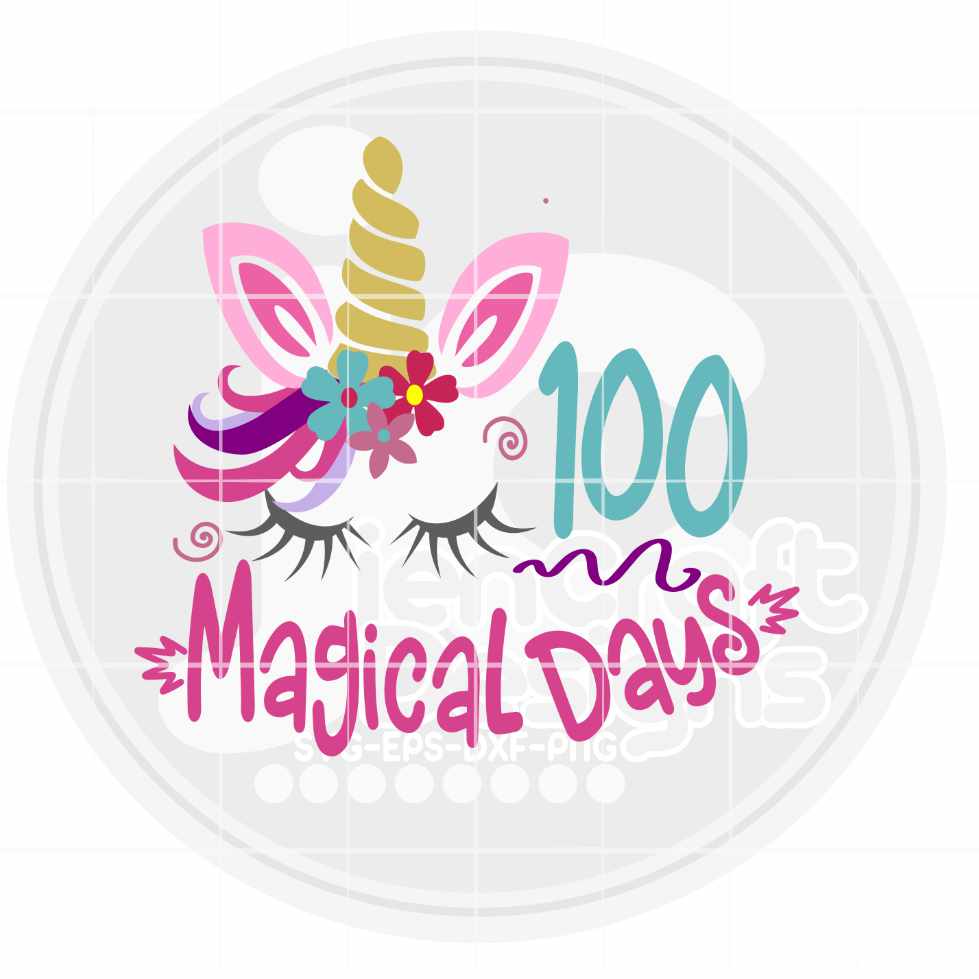 School svg | 100 magical days Unicorn SVG DXF PNG EPS