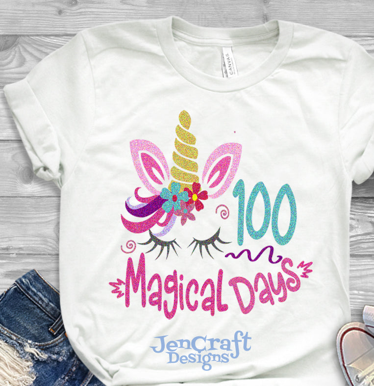 100 magical days Unicorn svg, School Svg
