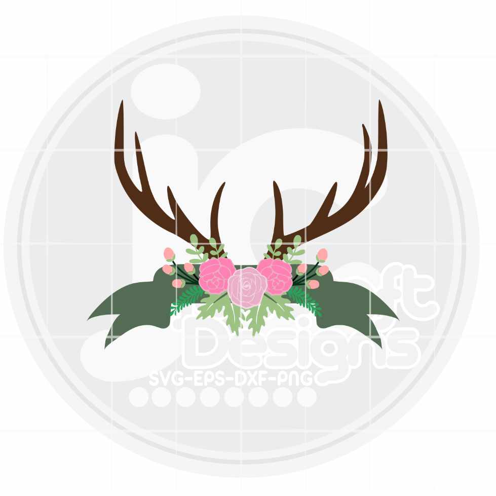 Fall Svg | Antler Floral Swag SVG EPS DXF PNG