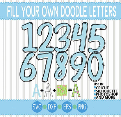 Blank Doodle Letters | Uppercase Alphabet Cut File Bundle SVG EPS DXF PNG