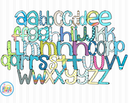 Beach Doodle Letters Png | Summer Alphabet Png Sublimation File