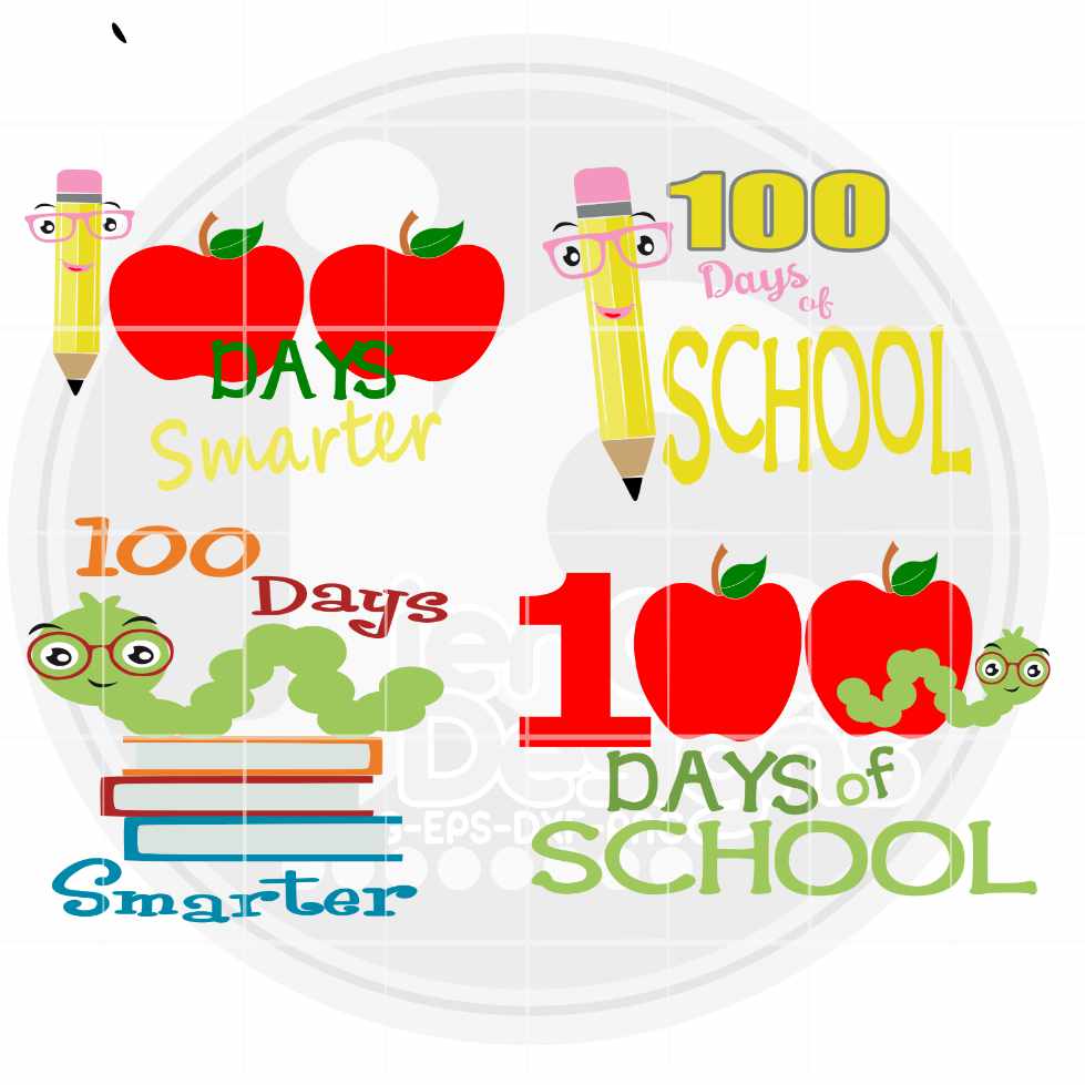 100 Days of School SVG DXF PNG EPS Bundle