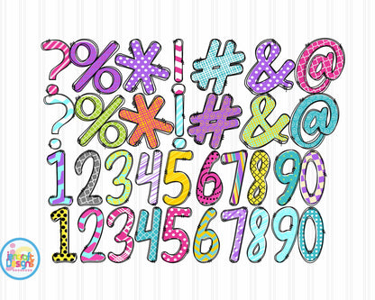 Retro Doodle Letters Png | Groovy Doodle Letters Png Sublimation File