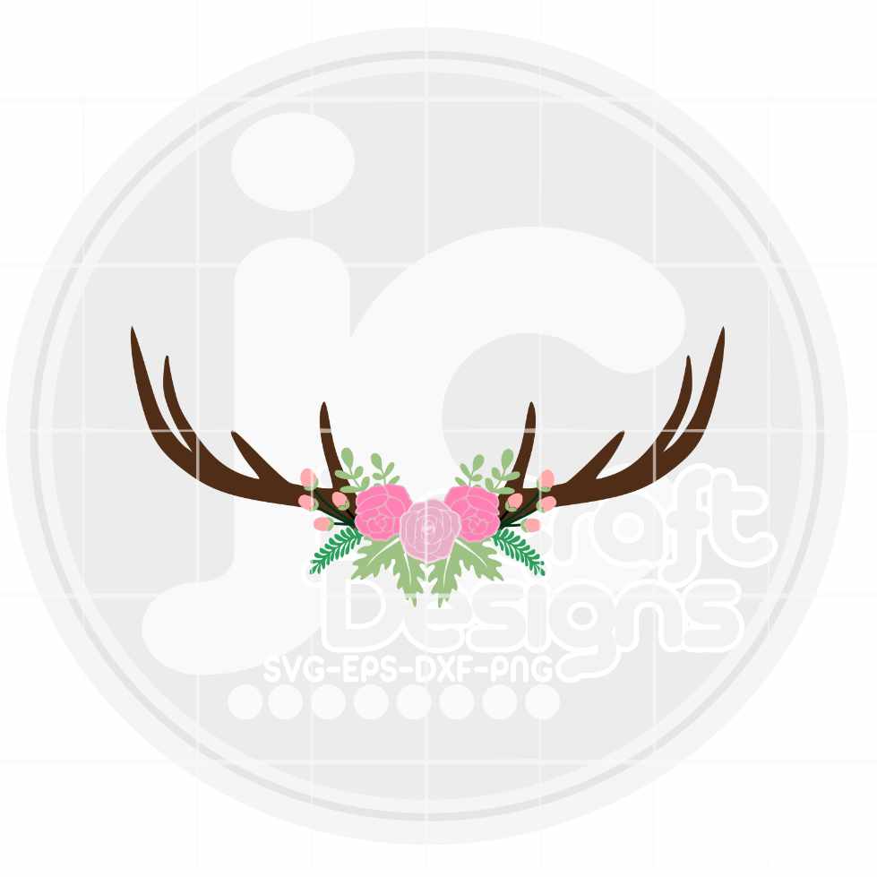 Fall Svg | Floral Antler Swag SVG EPS DXF PNG