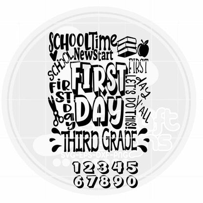 First Day of School svg | 3rd Grade Typography SVG EPS DXF PNG