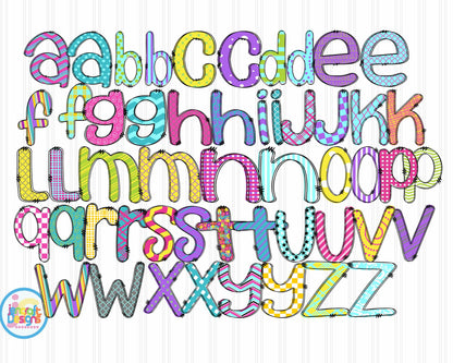 Retro Doodle Letters Png | Groovy Doodle Letters Png Sublimation File