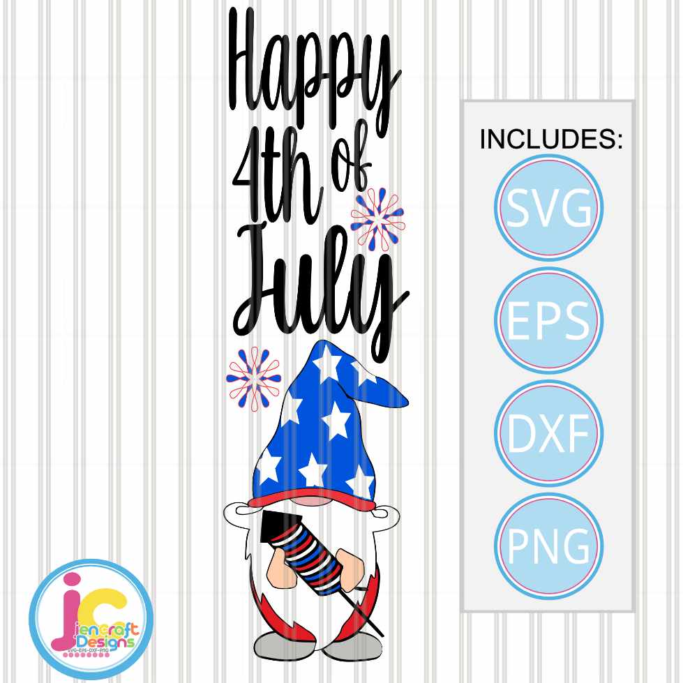 happy-4th-of-july-porch-leaner-sign-svg-gnome-svg-vertical-leaner-sign-beach-garden-cut-file-svg-eps-dxf-png-quotes-cricut-silhouette
