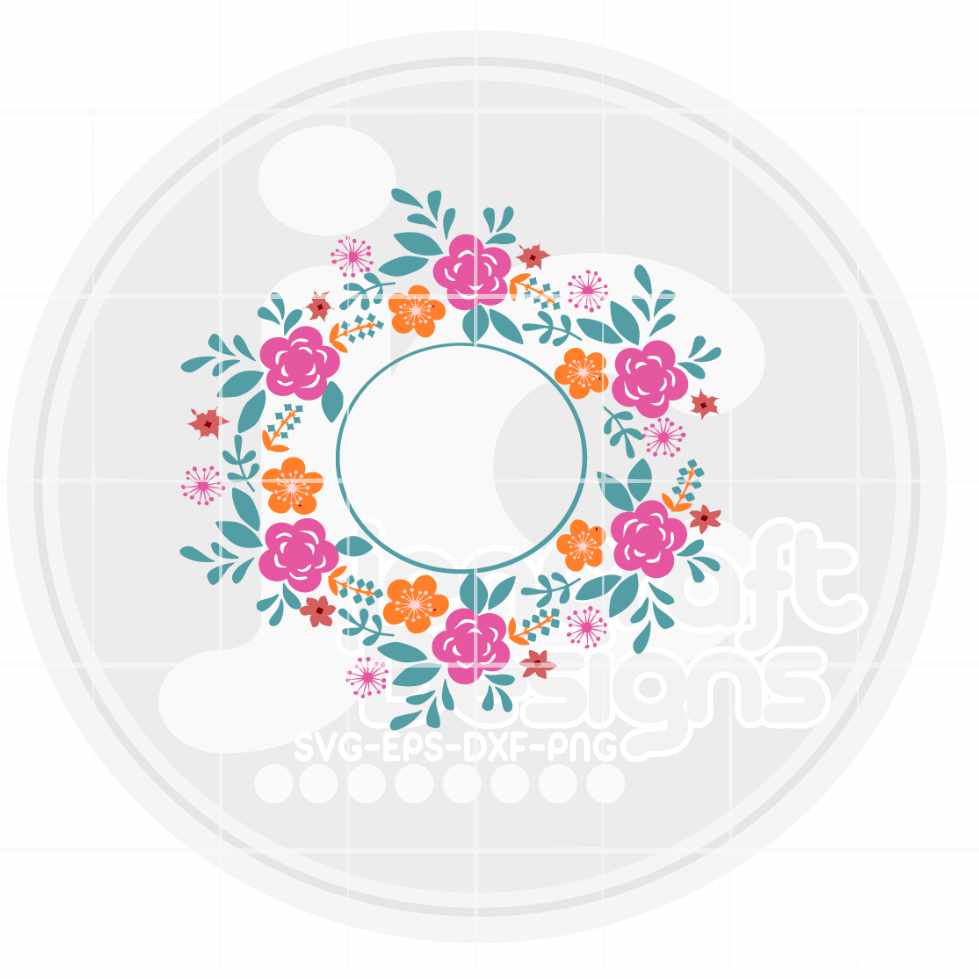 Floral Svg | lower Monogram Frame SVG EPS DXF PNG