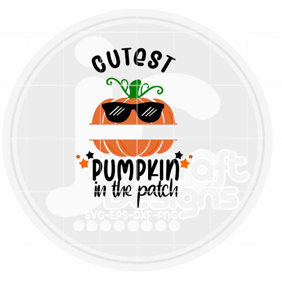Cutest Pumpkin in the Patch svg, Boy Halloween Monogram SVG DXF PNG EPS