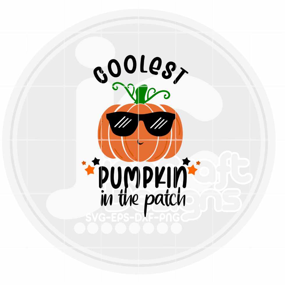 Coolest Pumpkin in the Patch svg, Boy Halloween Monogram SVG DXF PNG EPS