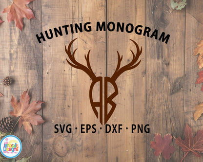 Antler Monogram Letters Svg | Hunting Alphabet SVG EPS DXF