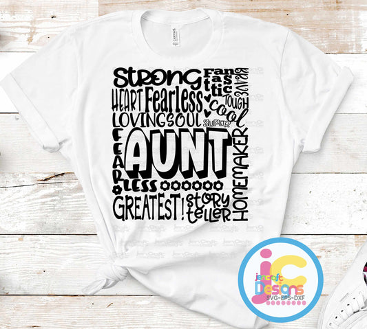 Aunt Svg, Typography Word Art SVG DXF PNG EPS