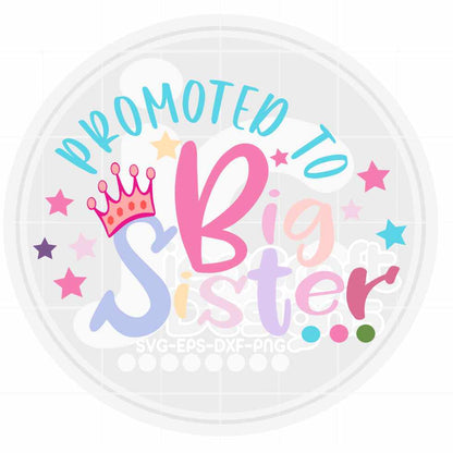 Baby birth announcement svg | Promoted to Big Sister SVG DXF PNG EPS