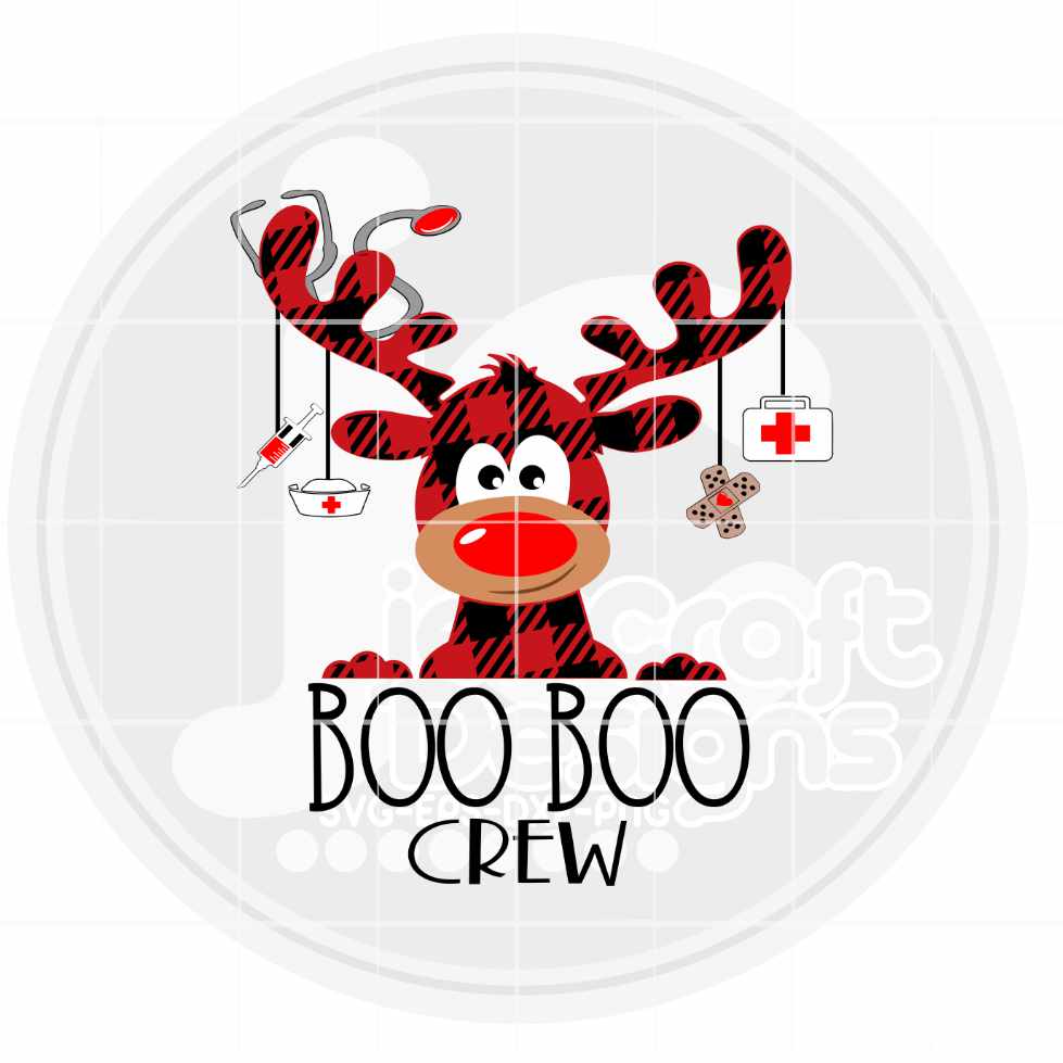 Christmas Boo Boo Crew Svg | Reindeer Christmas Nurse SVG EPS DXF PNG