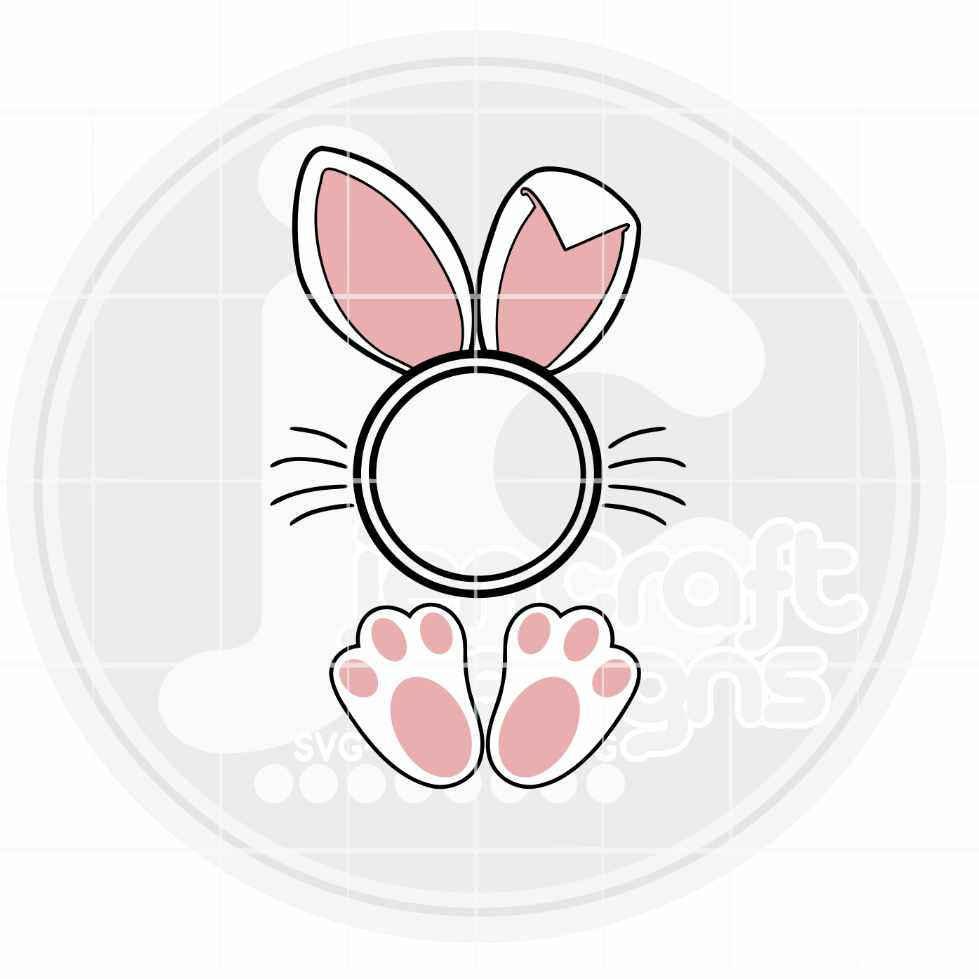 Easter Svg |  Bunny Monogram Frame SVG EPS DXF PNG