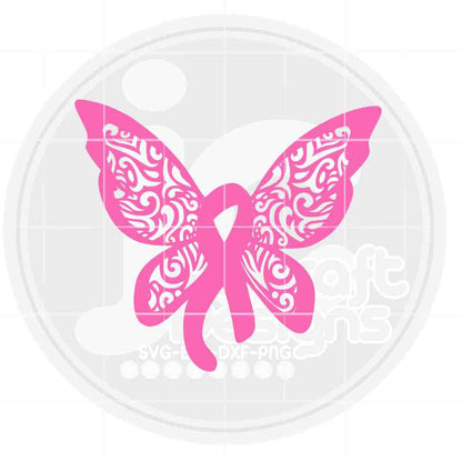 Breast Cancer Awareness svg | Filigree Awareness Butterfly SVG EPS DXF PNG