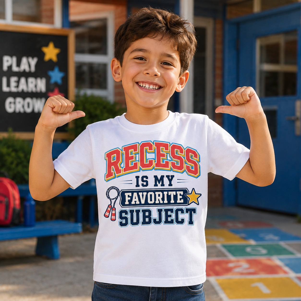 Recess is My Favorite Subject Back to School Sublimation PNG Kids Shirt Design