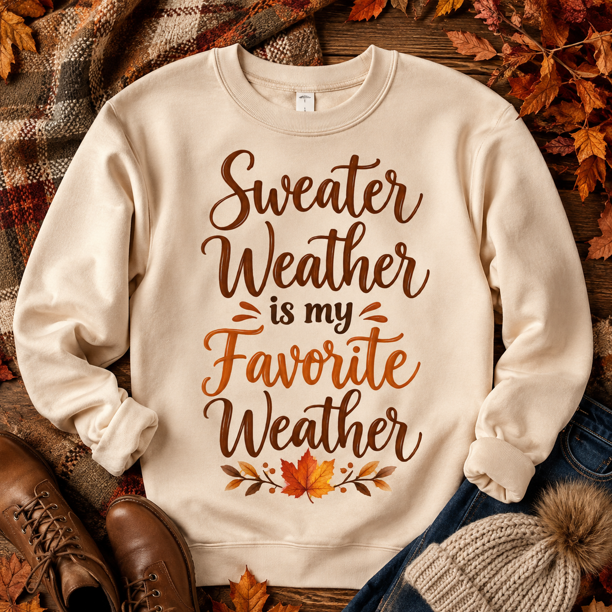 Sweater Weather is my Favorite Weather Fall Sublimation PNG Mug Design